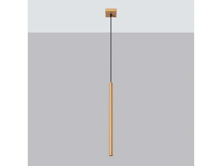 Lampade A Sospensione Pastelo Moderno Di Acciaio - 1 Sorgenti Luminose - L.3,5 X A.115 Cm - D'Oro