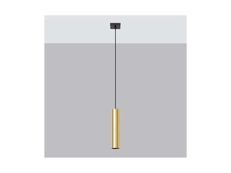 Lampes Suspendues Lagos Moderne En Acier - 1 Sources Lumineuses - L.8 X H.100 Cm - Éclat Doré