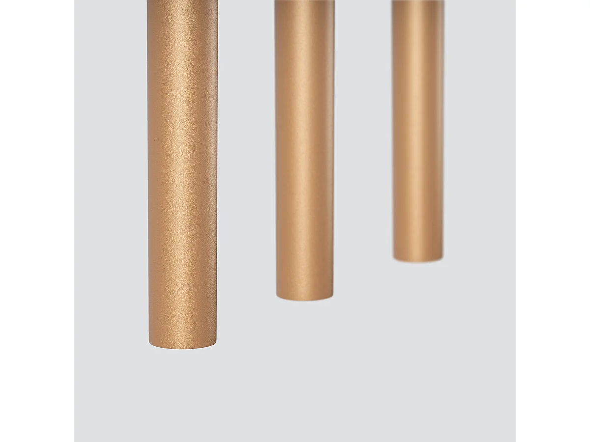Lampade A Sospensione Pastelo Moderno Di Acciaio - 3 Sorgenti Luminose - L.30 X A.115 Cm - D'Oro