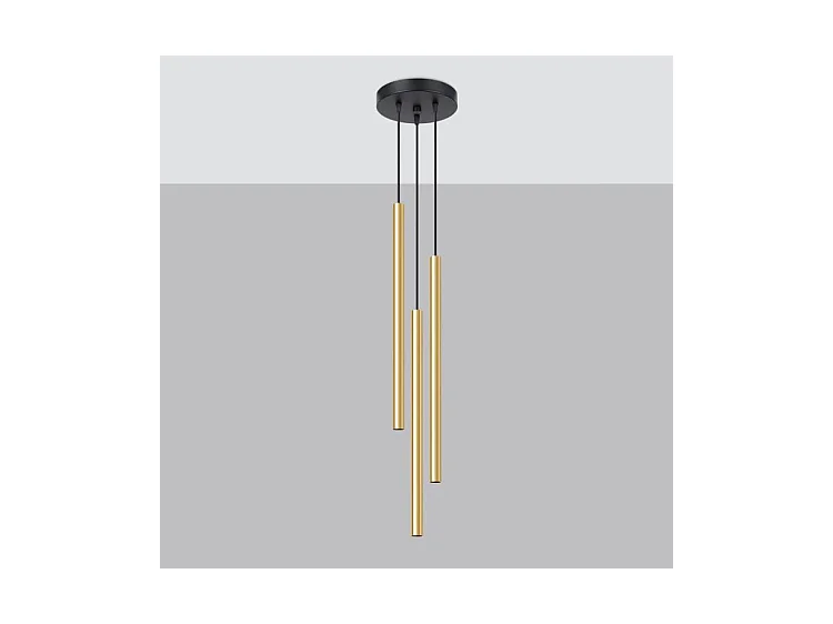 Lampes Suspendues Pastelo Moderne En Acier - 3 Sources Lumineuses - L.20 X H.90 Cm - Éclat Doré