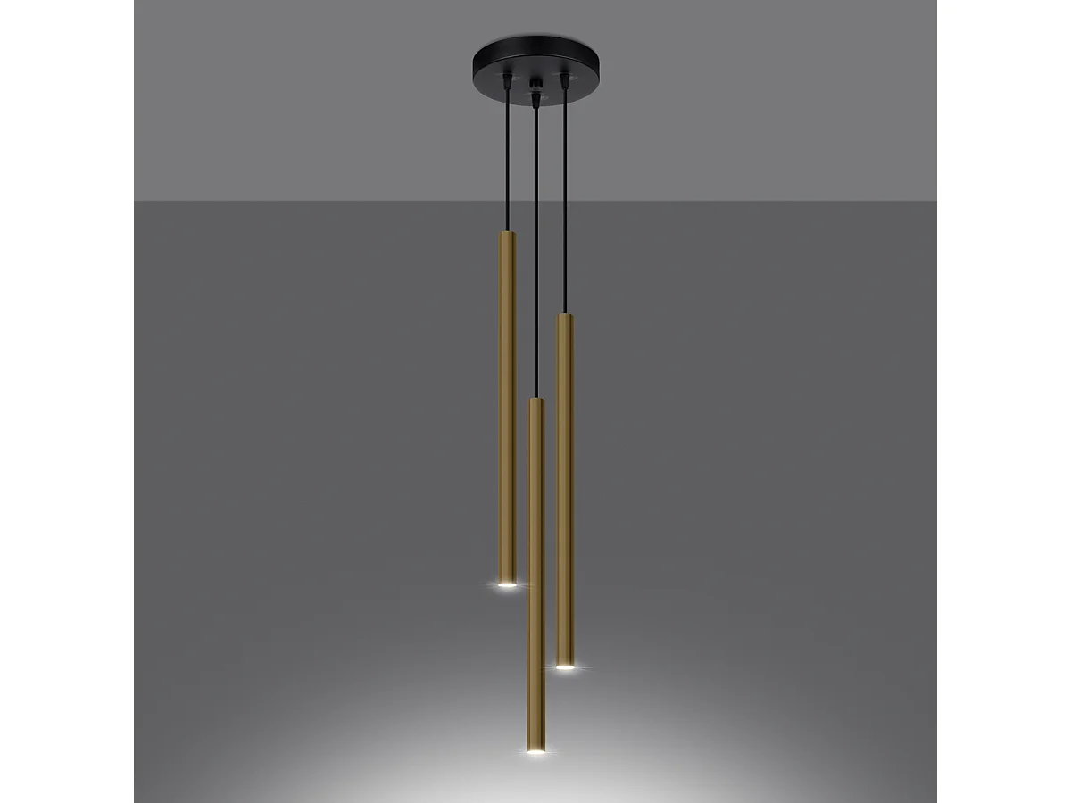 Lampa wisząca PASTELO 3P złoty połysk