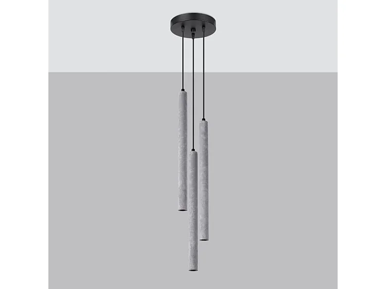 Pendelleuchten Pastelo Modern Aus  Beton - 3 Lichtquellen - L.19,5 X H. Cm - Grau