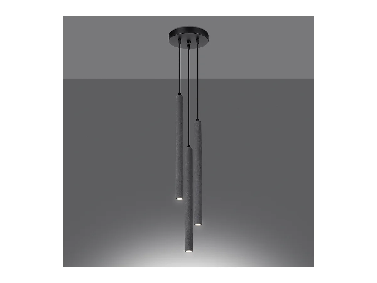 Hanglampen Pastelo Modern Van  - 3 Lichtbronnen - L.19,5 X H.115 Cm - Grijs