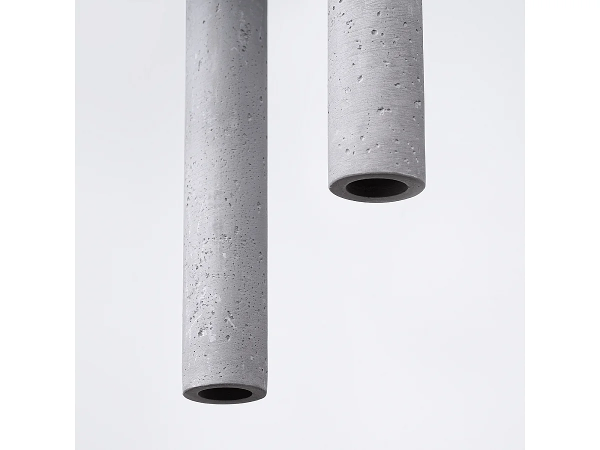 Lámparas Colgantes Pastelo Moderno De Concreto - 3 Fuentes Luminosas - L.19,5 X A.115 Cm - Gris