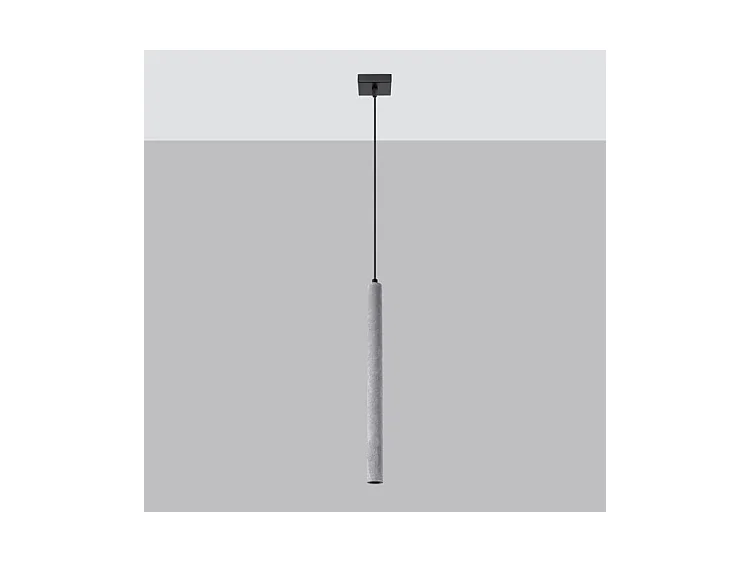 Lampes Suspendues Pastelo Moderne En Béton - 1 Sources Lumineuses - L.8 X H.120 Cm - Gris