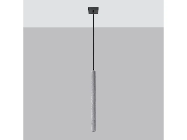 Lampe Suspendues Pastelo Moderne En Béton - 1 Sources Lumineuses - L.8 X H.120 Cm - Gris