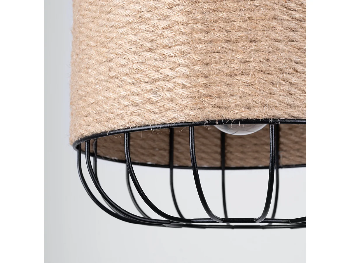 Pendelleuchten Fost Industriell Aus  Stahl/Kabel - 1 Lichtquellen - L.26 X H. Cm - Schwarz