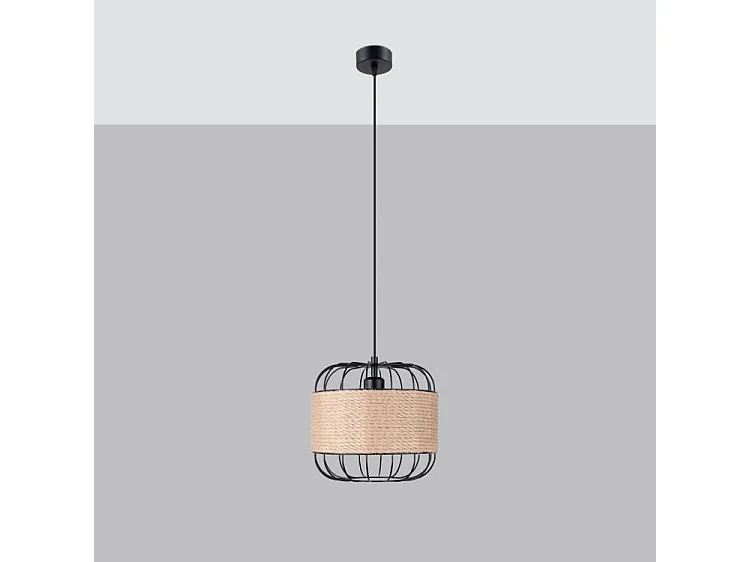 Luminárias Pendentes Fost Industrial, Aço/Cabo - 1 Lichtbronnen - L.26 X H.134 Cm - Preto