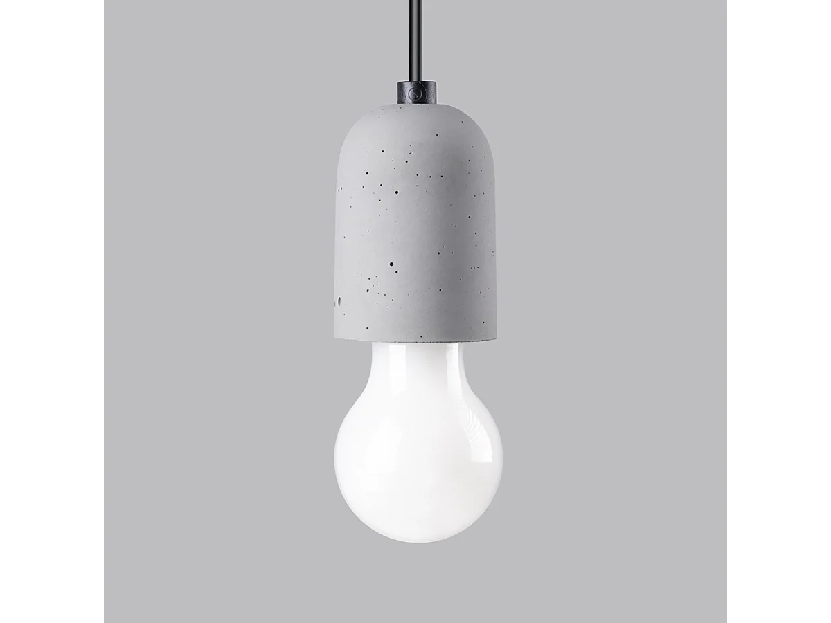 Hanglampen Neso Minimalistisch Van  - 1 Lichtbronnen - L.40 X H.190 Cm - Grijs Zwart