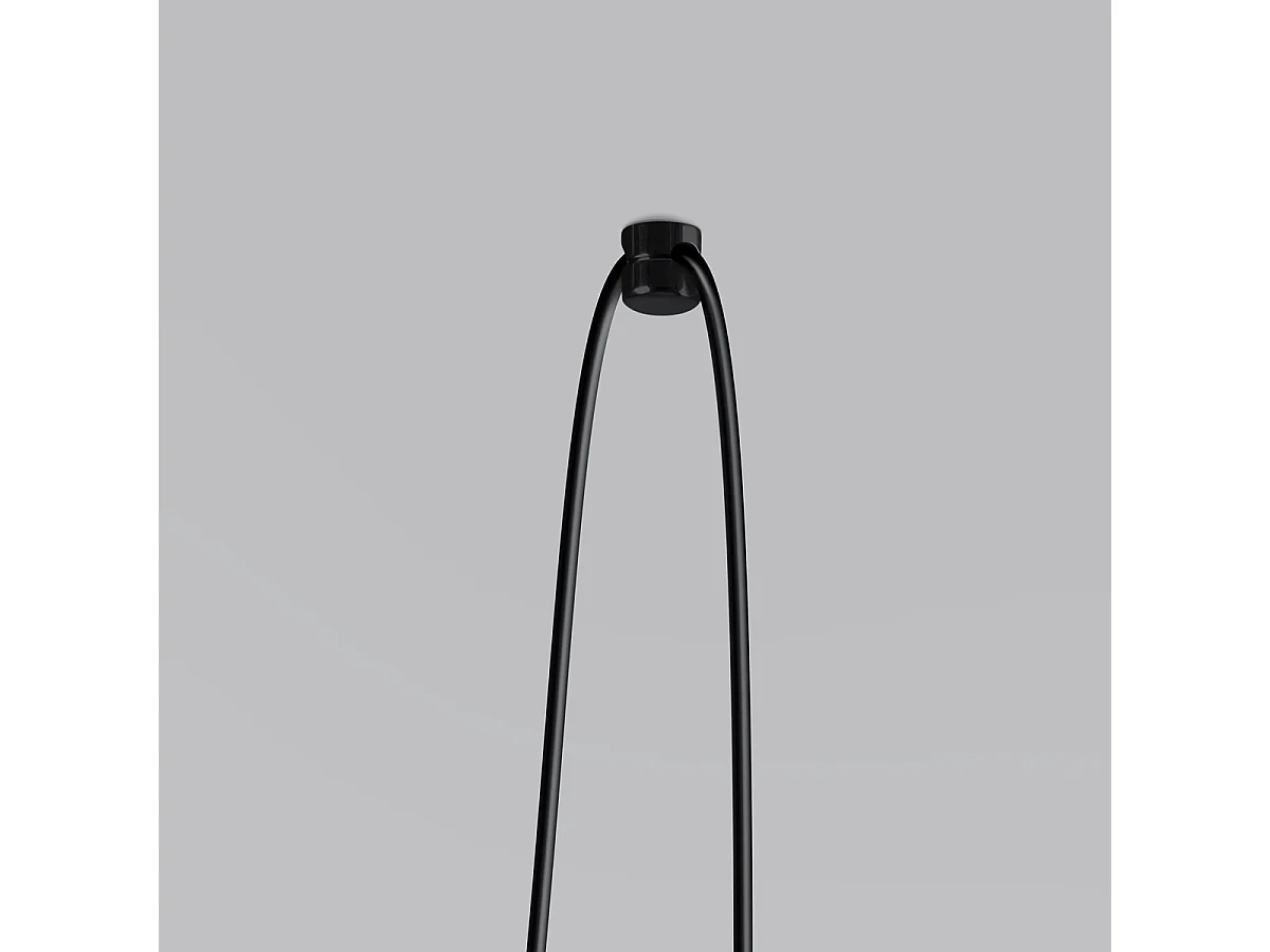 Hanglampen Neso Minimalistisch Van  - 1 Lichtbronnen - L.40 X H.190 Cm - Grijs Zwart