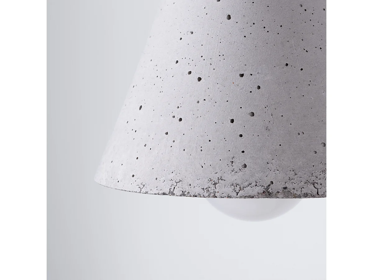 Lampe Suspendues Rea Moderne En Béton - 1 Sources Lumineuses - L.12 X H.125 Cm - Gris