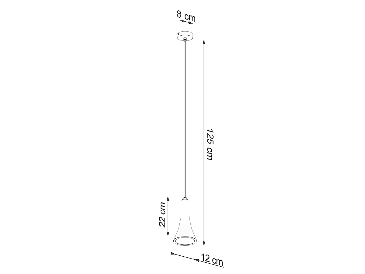 Lampe Suspendues Rea Moderne En Béton - 1 Sources Lumineuses - L.12 X H.125 Cm - Gris