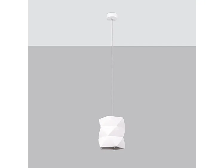 Lámparas Colgantes Gobi Moderno De Cerámica - 1 Fuentes Luminosas - L.17 X A.126 Cm - Blanco