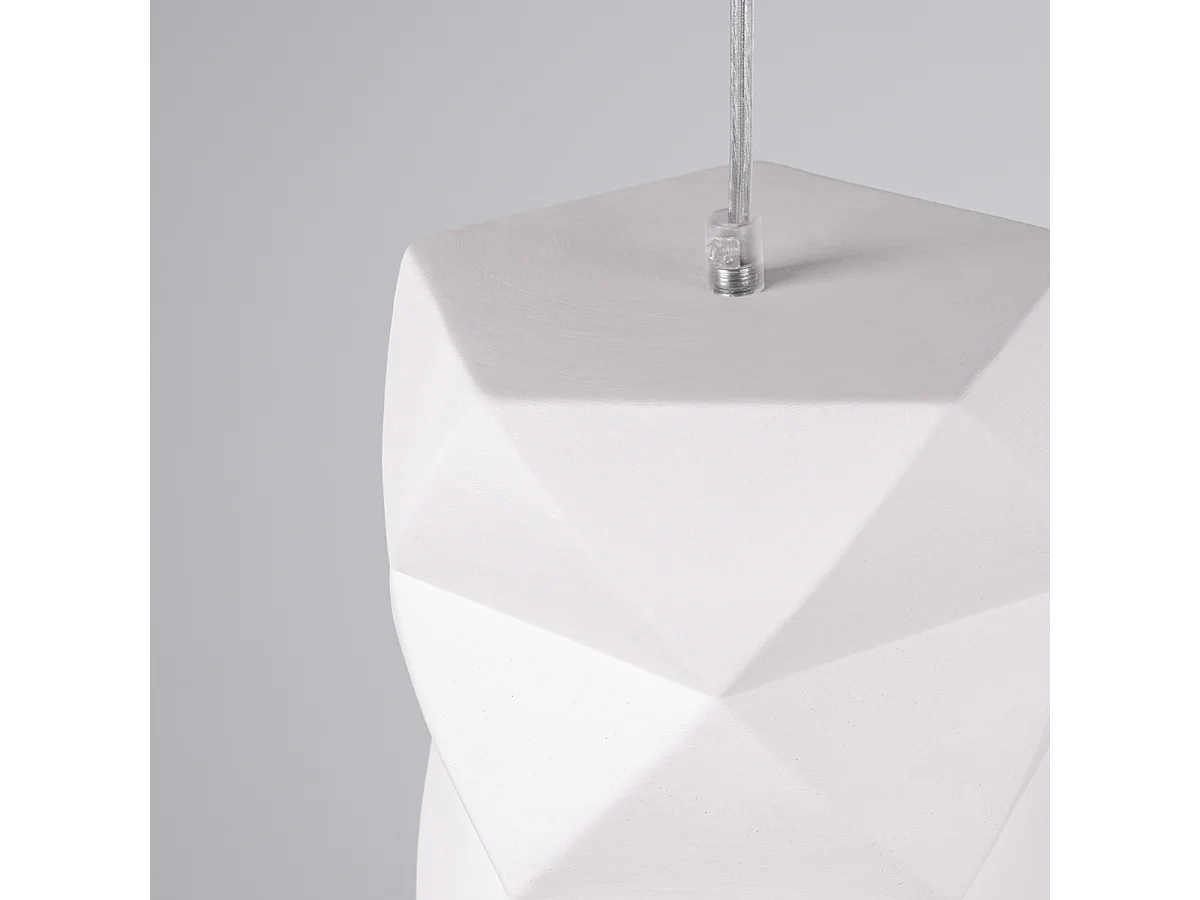 Lámparas Colgantes Gobi Moderno De Cerámica - 1 Fuentes Luminosas - L.17 X A.126 Cm - Blanco