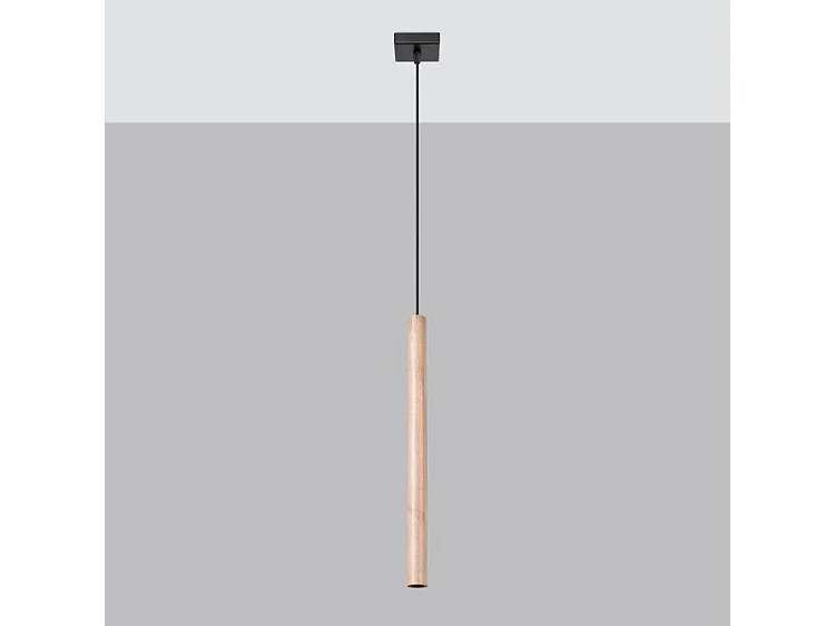 Lampe Suspendues Pastelo Moderne En Acier/Bois - 1 Sources Lumineuses - L.8 X H.120 Cm - Bois