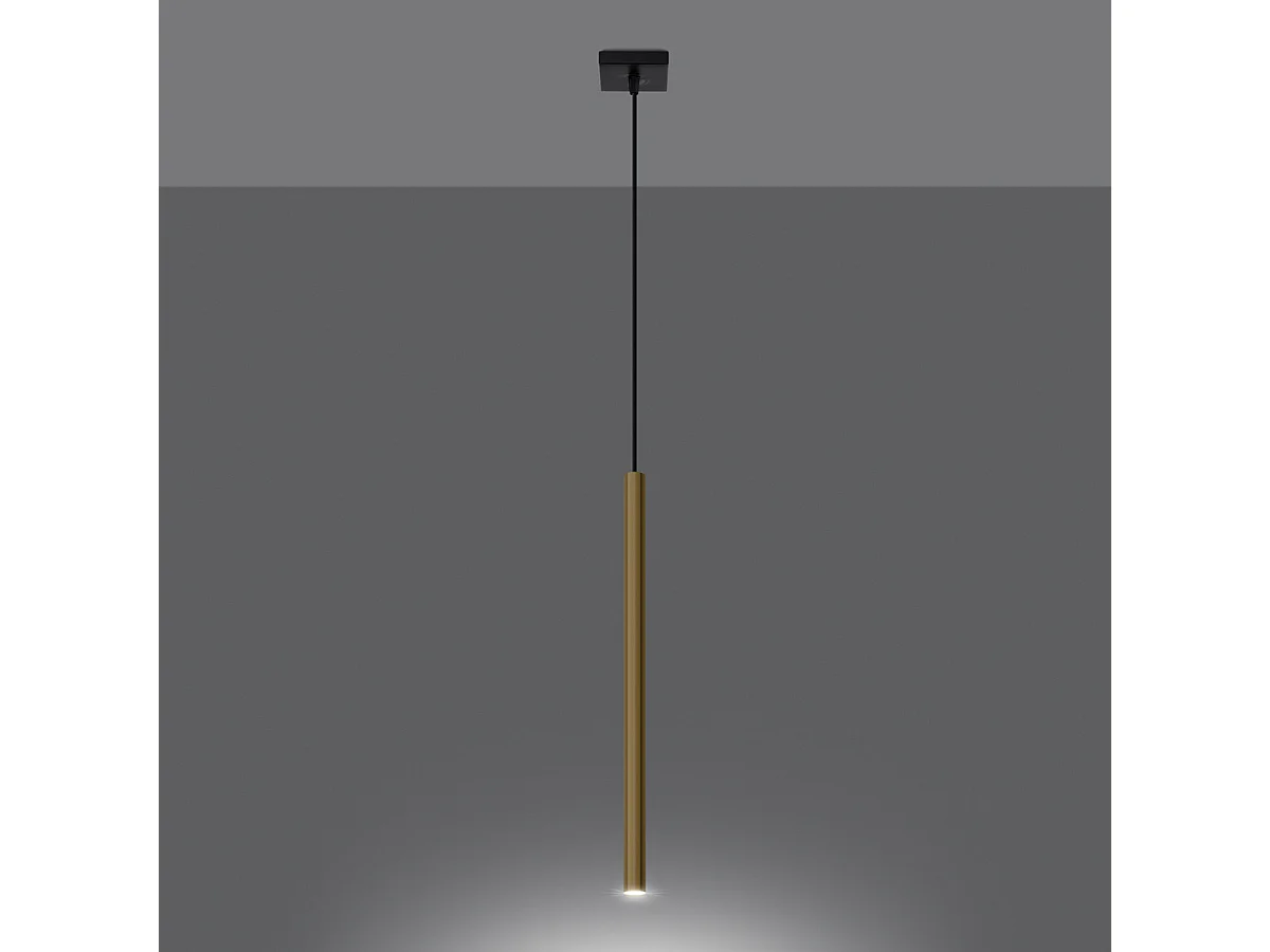 Lampe Suspendues Pastelo Moderne En Acier - 1 Sources Lumineuses - L.8 X H.100 Cm - Éclat Doré