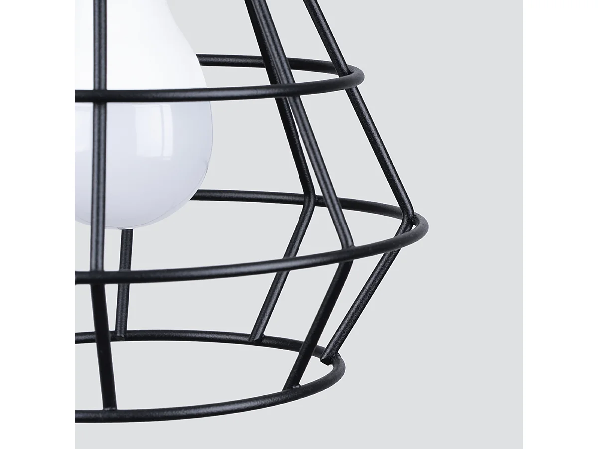 Pendelleuchten Suba Industriell Aus  Stahl - 4 Lichtquellen - L.58 X H. Cm - Schwarz