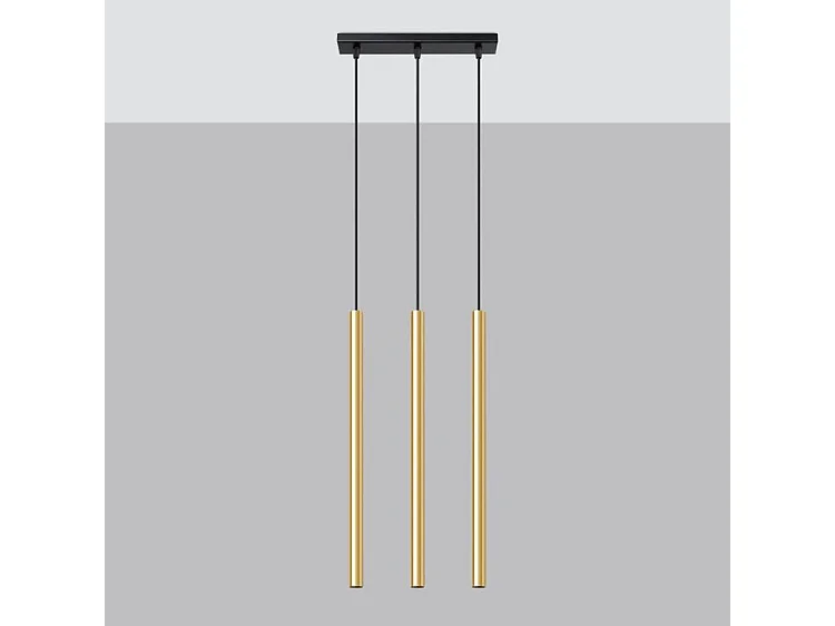 Pendelleuchten Pastelo Modern Aus  Stahl - 3 Lichtquellen - L.30 X H. Cm - Goldener Glanz