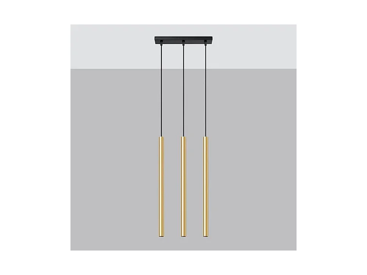 Lampes Suspendues Pastelo Moderne En Acier - 3 Sources Lumineuses - L.30 X H.90 Cm - Éclat Doré