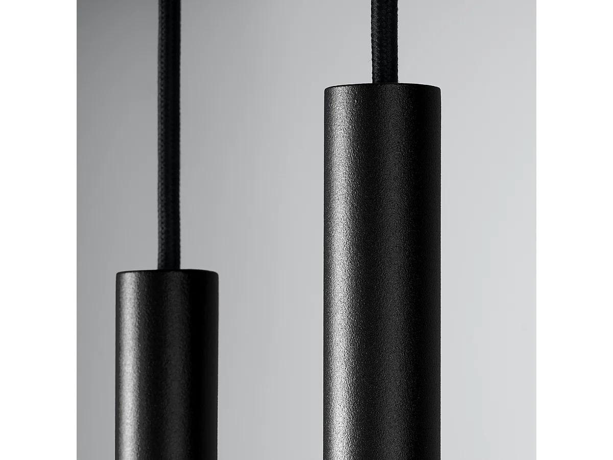 Lampe Suspendues Pastelo Moderne En Acier - 2 Sources Lumineuses - L.15 X H.118 Cm - Noir