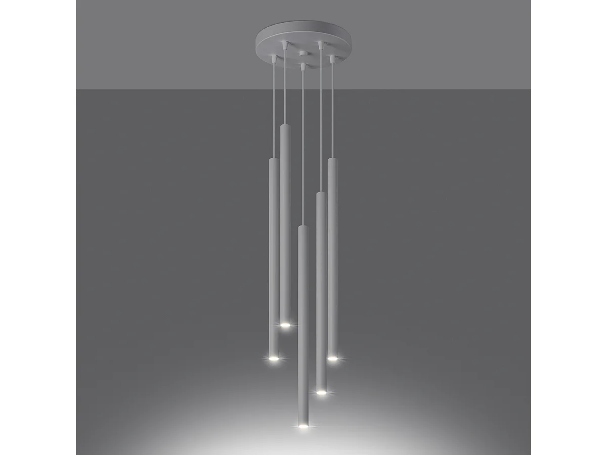 Hanglampen Pastelo Modern Van  - 5 Lichtbronnen - L.25 X H.110 Cm - Wit