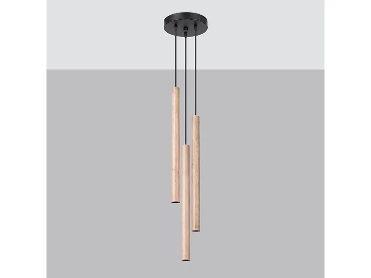 Lampa wisząca PASTELO 3P drewno