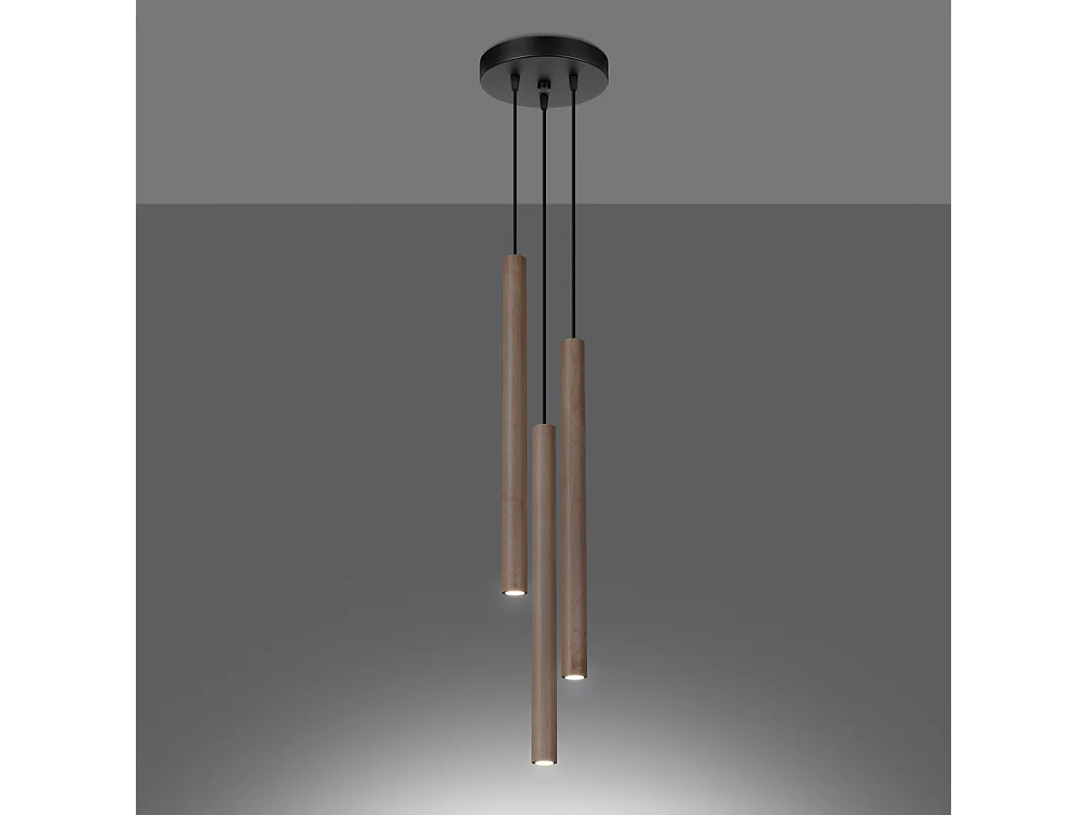 Lampa wisząca PASTELO 3P drewno
