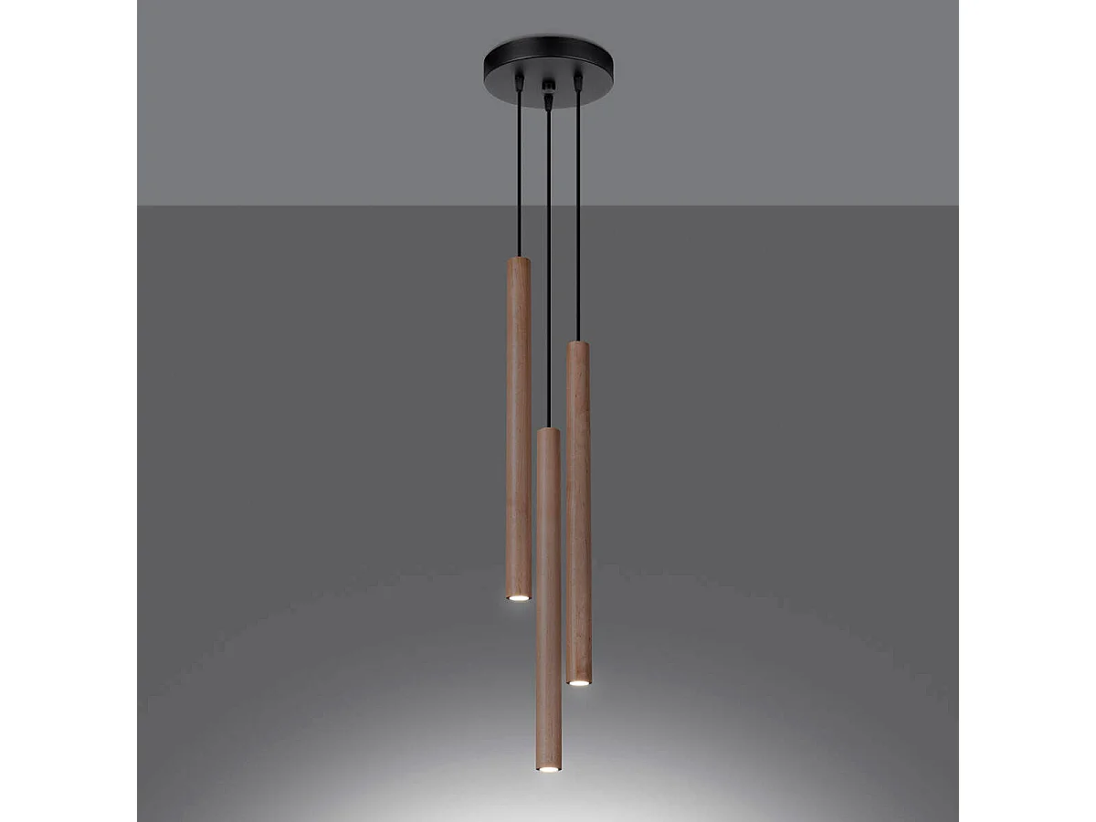 Lampa wisząca PASTELO 3P drewno