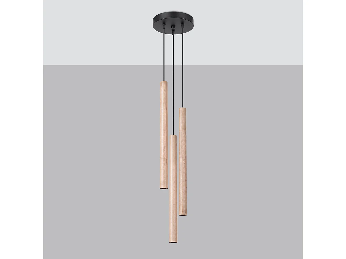Lampa wisząca PASTELO 3P drewno