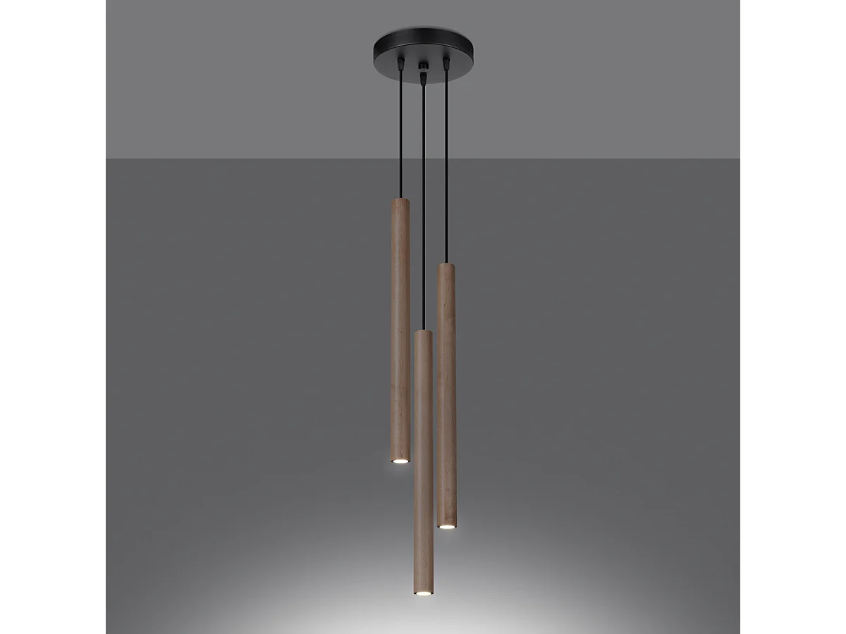 Lampa wisząca PASTELO 3P drewno