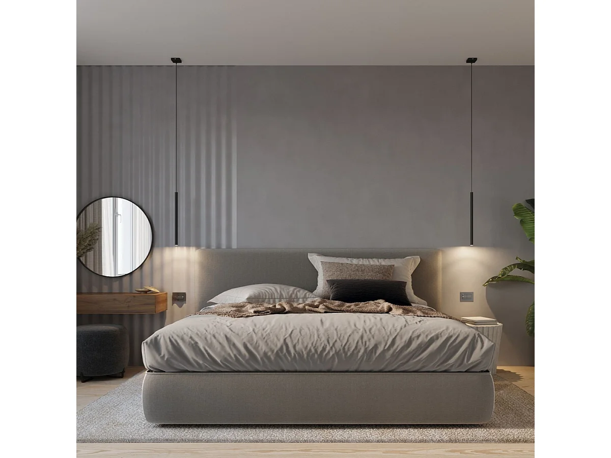 Lámparas Colgantes Pastelo Moderno De Acero - 5 Fuentes Luminosas - L.25 X A.110 Cm - Negro