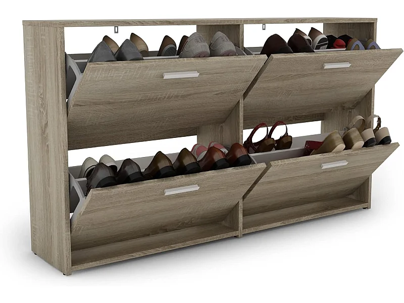 Meuble à chaussures entrée, meuble à chaussures en bois 134 x 29 x 77,5 cm