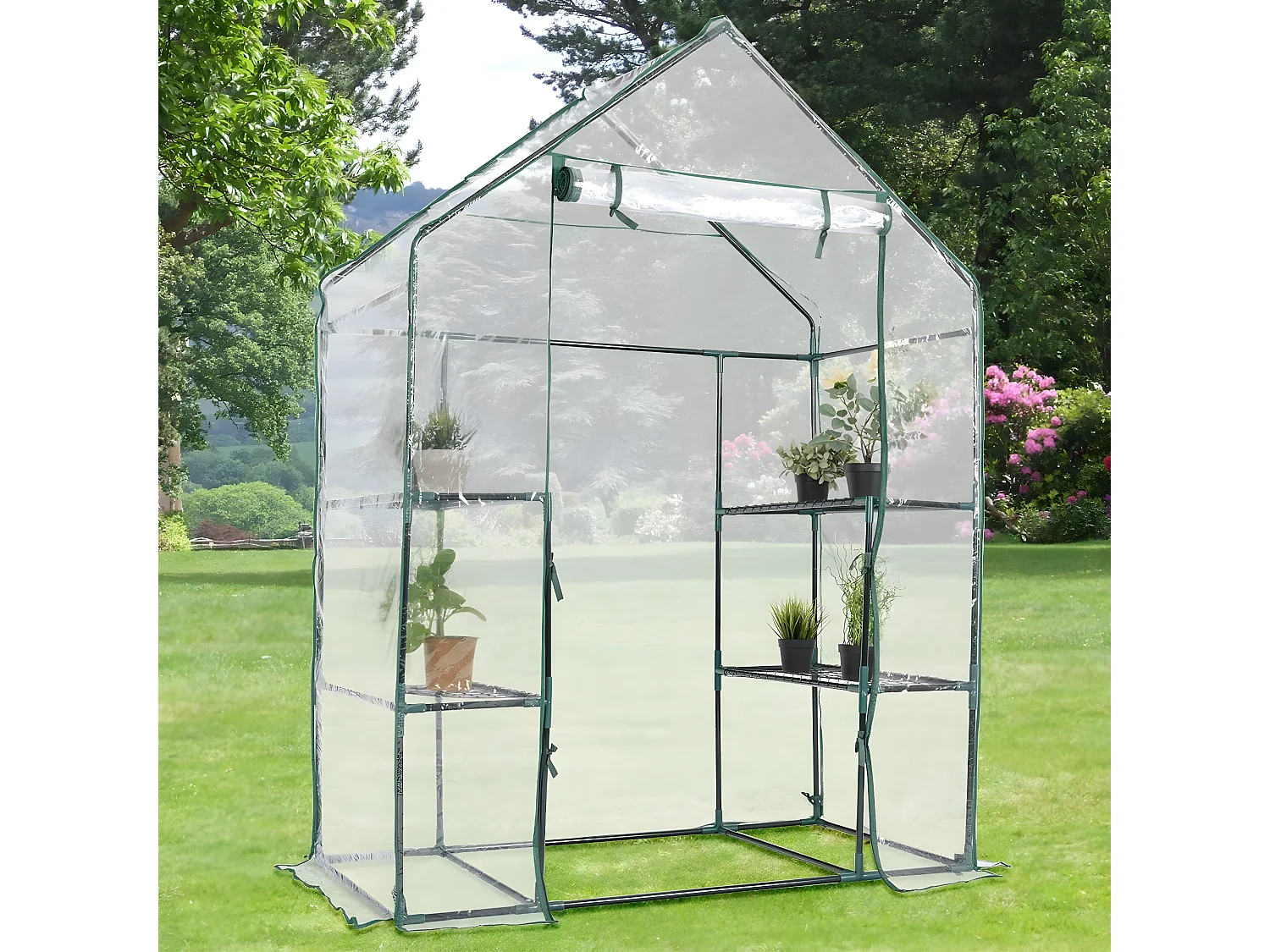 Serre de Jardin avec 4 Étagères,143 x 73 x 195 cm