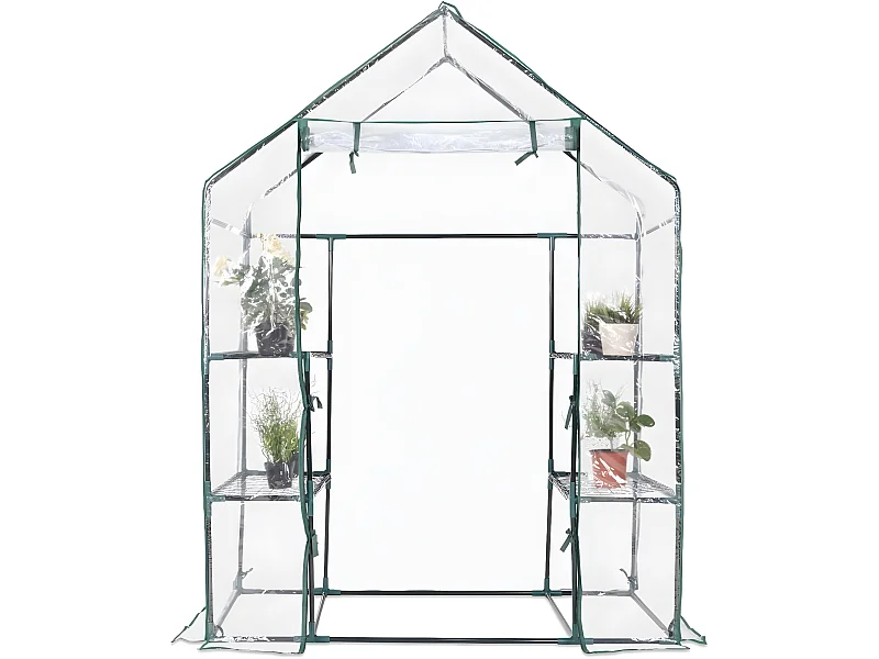 Serre de Jardin avec 4 Étagères,143 x 73 x 195 cm