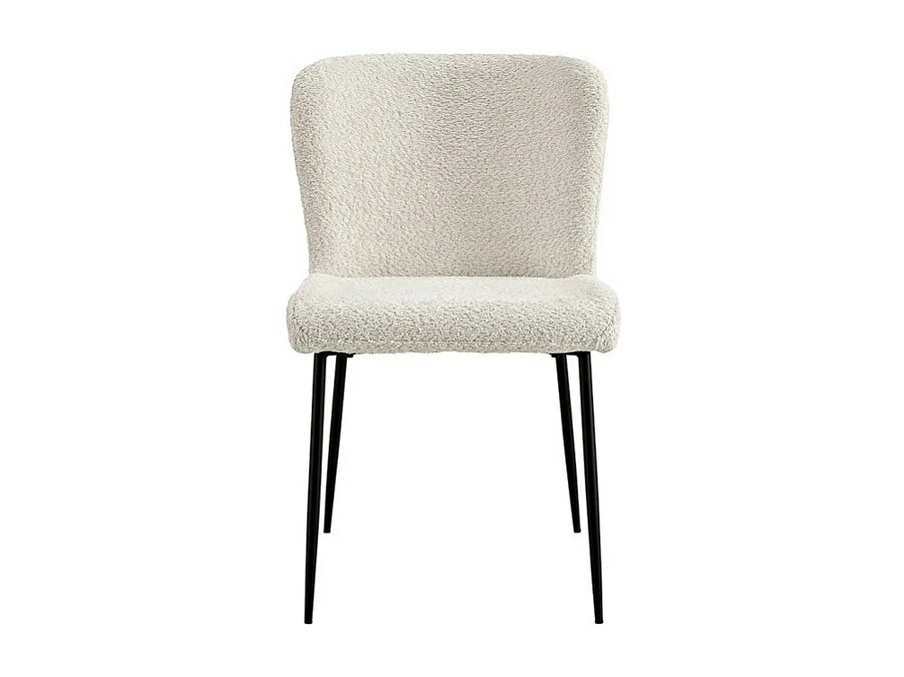 Stoel met Bouclé bekleding voor eetkamer in de kleur Ecru. Collectie LISE