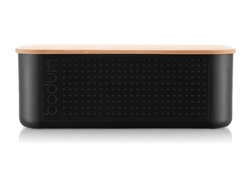 Boîte à pain avec couvercle 29 cm en bambou noir