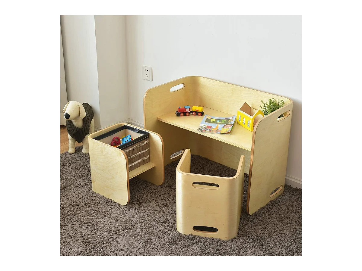 Table et chaise pour enfants, inclus 1 table et 2 chaises, table d'apprentissage pour enfants