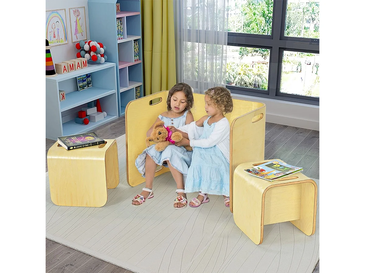 Table et chaise pour enfants, inclus 1 table et 2 chaises, table d'apprentissage pour enfants