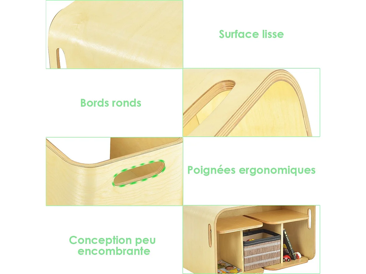 Table et chaise pour enfants, inclus 1 table et 2 chaises, table d'apprentissage pour enfants