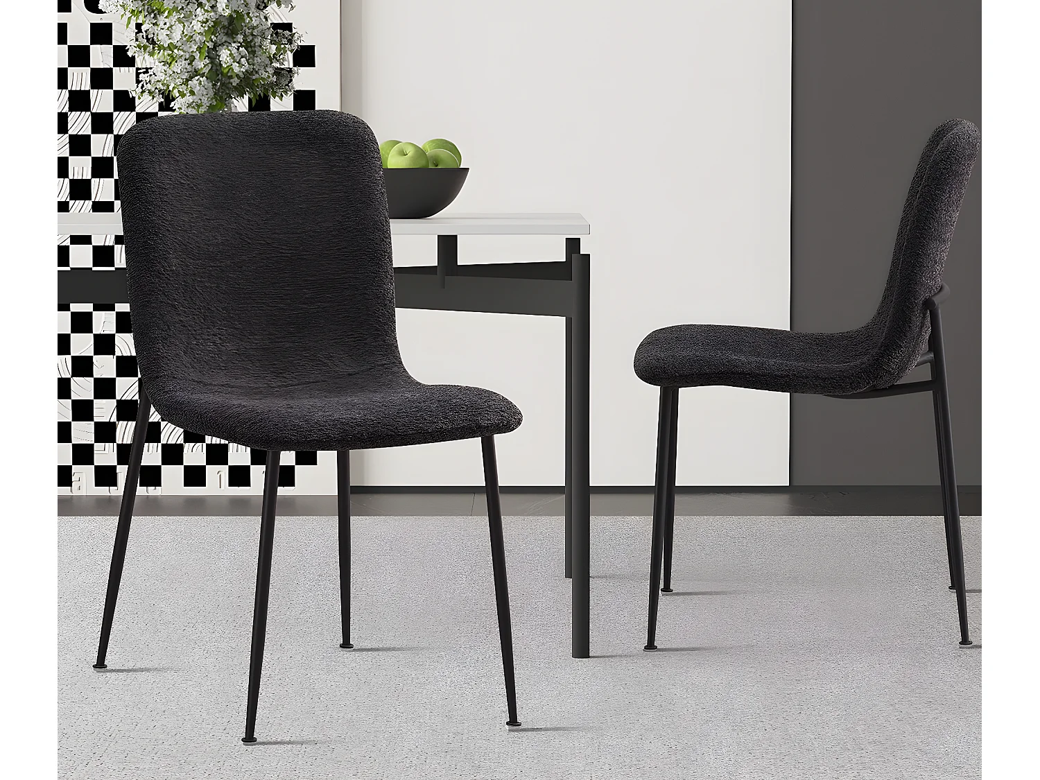 Interiax Chaise de salle à manger Livia tissu gris clair