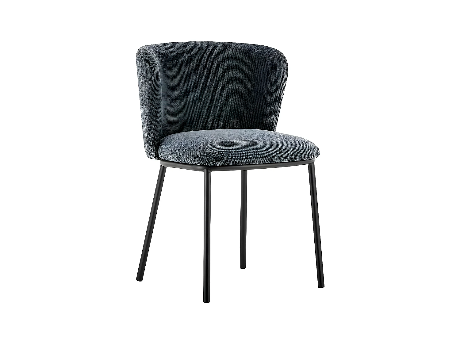 Interiax Chaise de salle à manger Yara Tissu Gris foncé