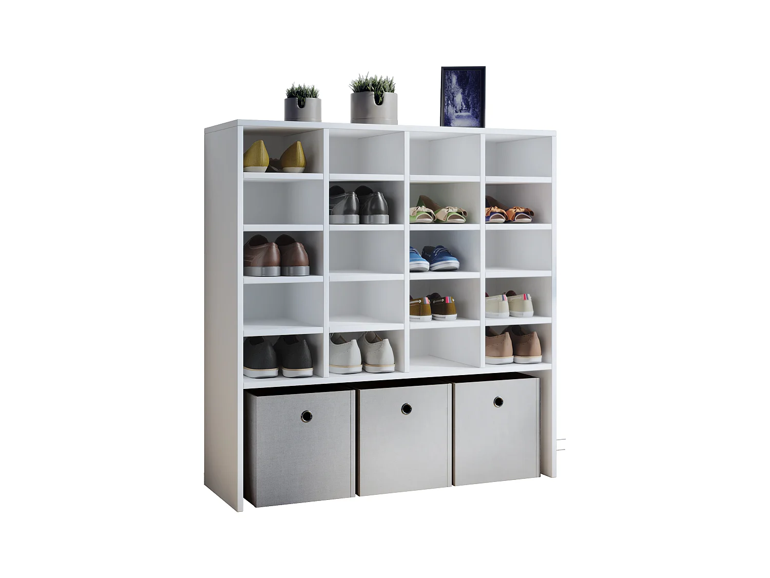 Holz Regal Schuhschrank Schuhregal Hinsol XL