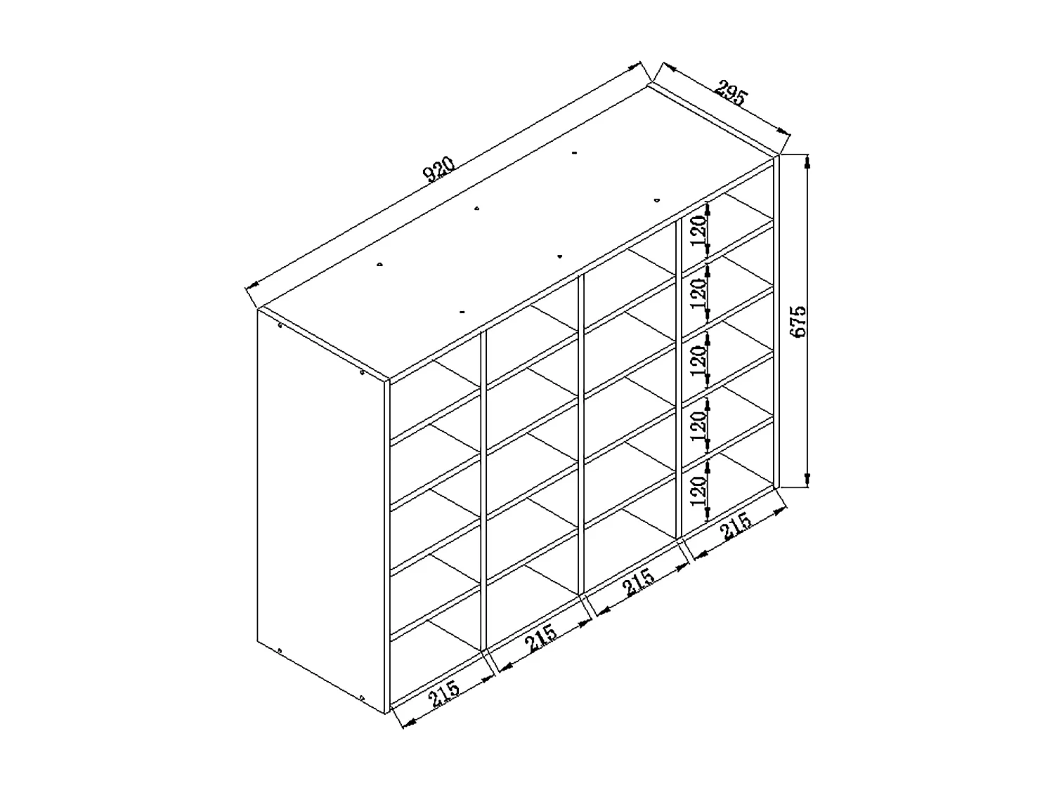 Holz Regal Schuhschrank Schuhregal Hinsol L