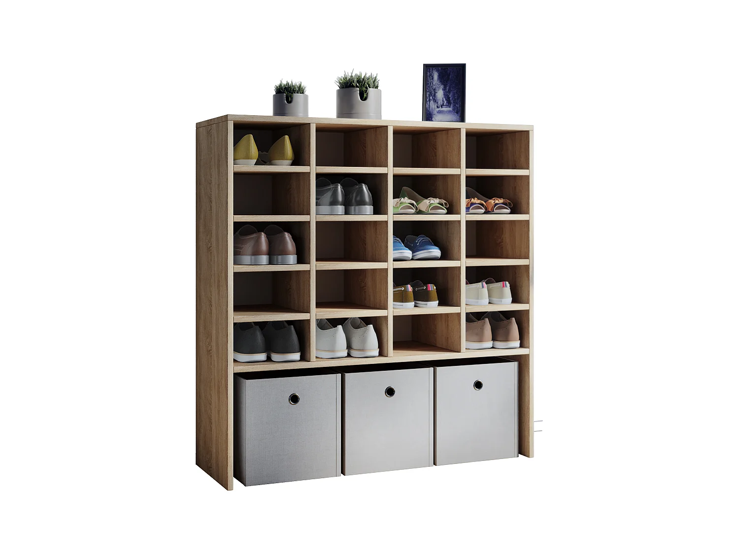 Holz Regal Schuhschrank Schuhregal Hinsol XL