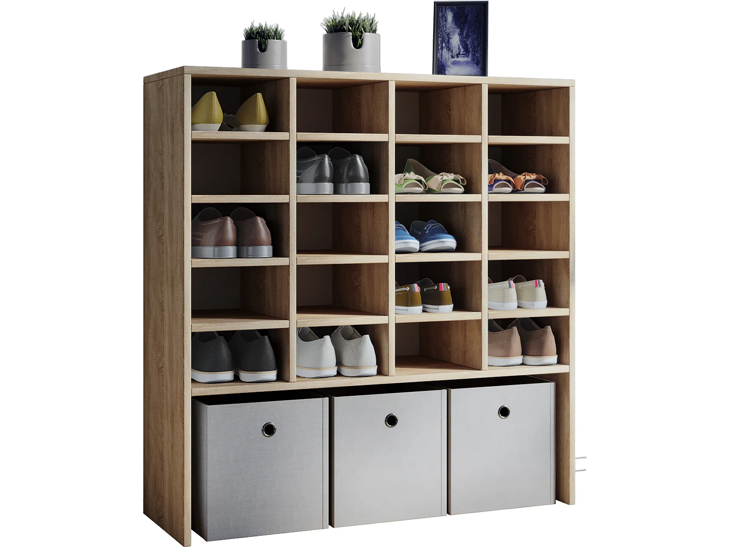 Holz Regal Schuhschrank Schuhregal Hinsol XL