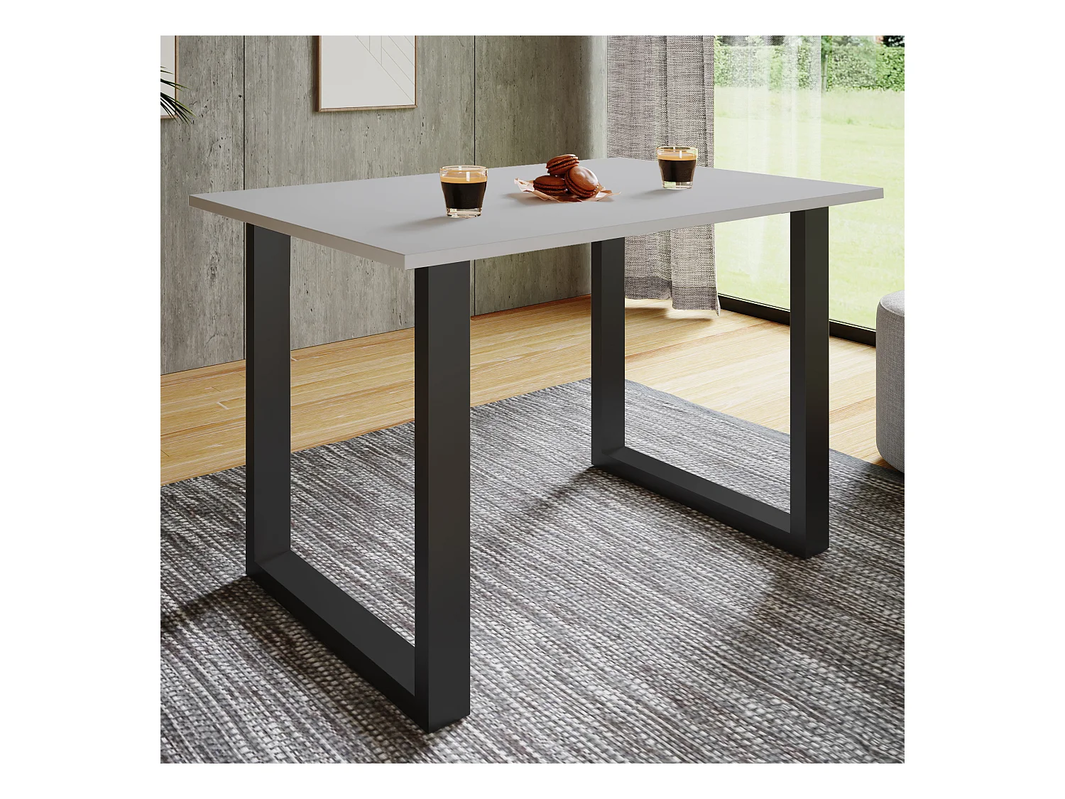 Dining table Xona Black / Gray H. 76 x W. 140 x D. 80 cm