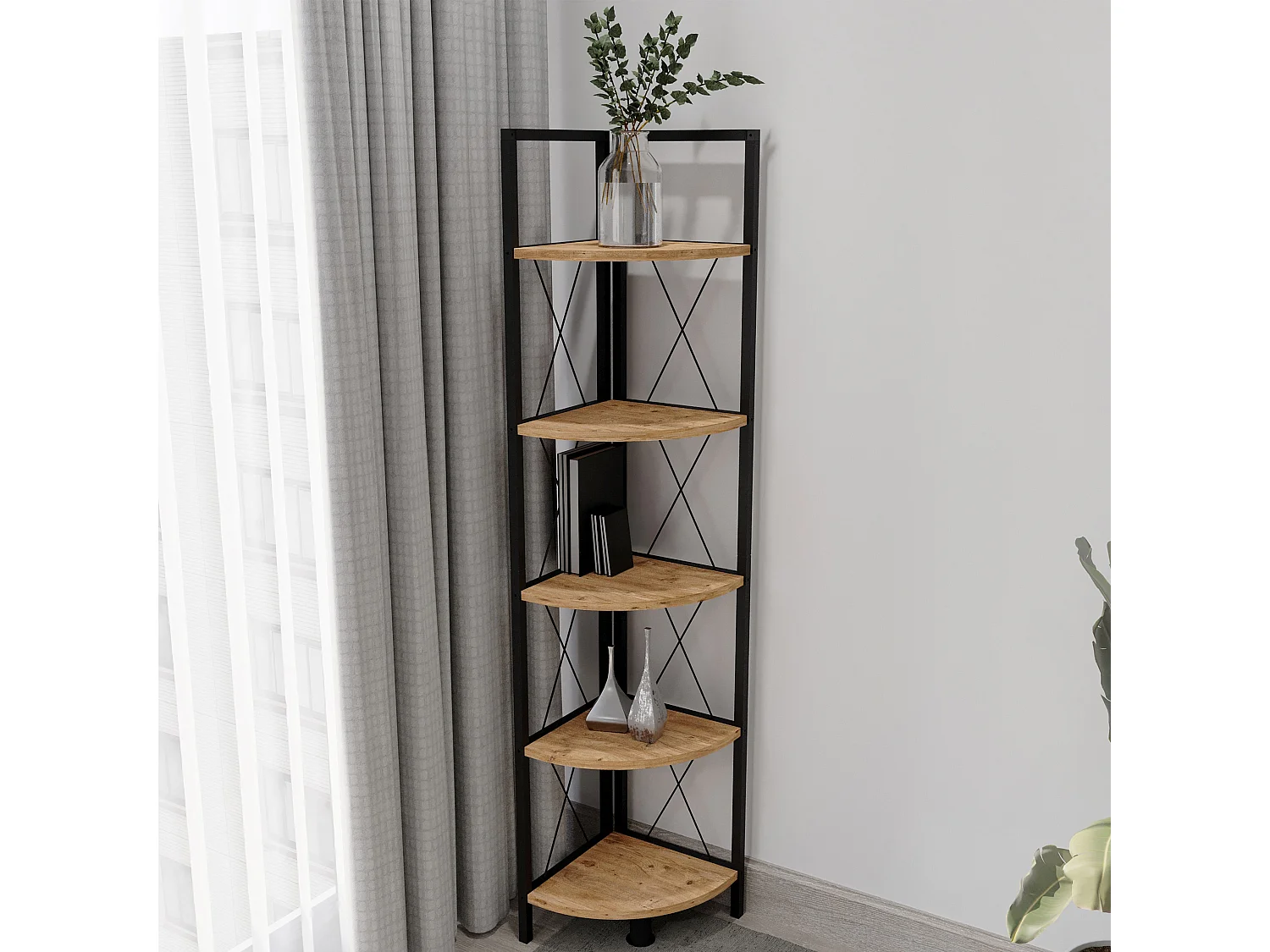 Stand Rack Insasi Honey oak H. 160 x W. 34 x D. 34 cm