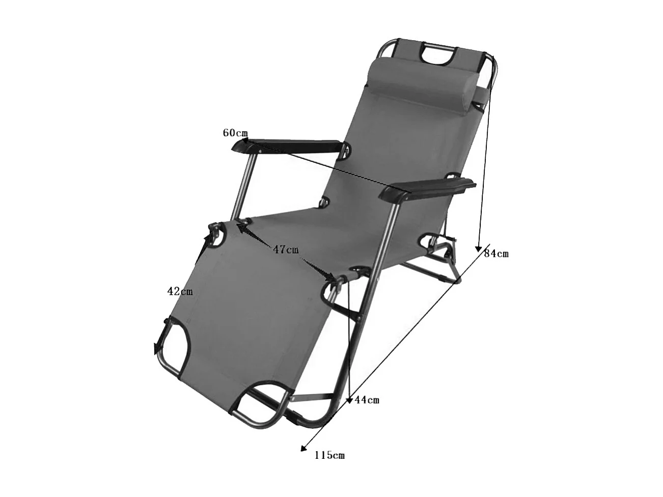 Sun lounger Maltosa Green L. 153 x H. 27 x W. 60 cm