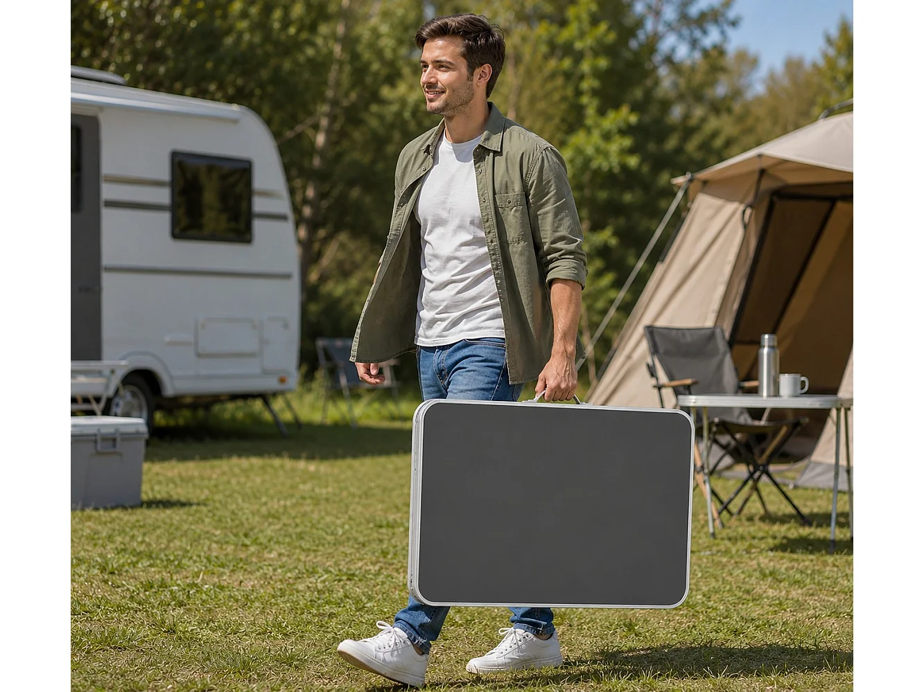 Table de camping table de jardin pliable 110x53