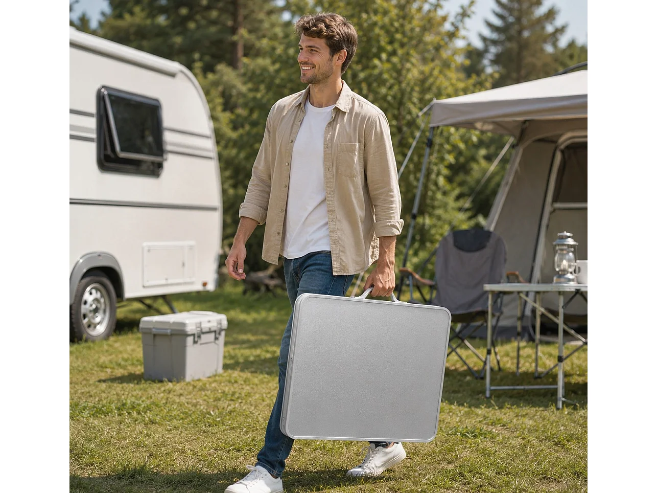 Table de camping table de jardin pliable 110x53